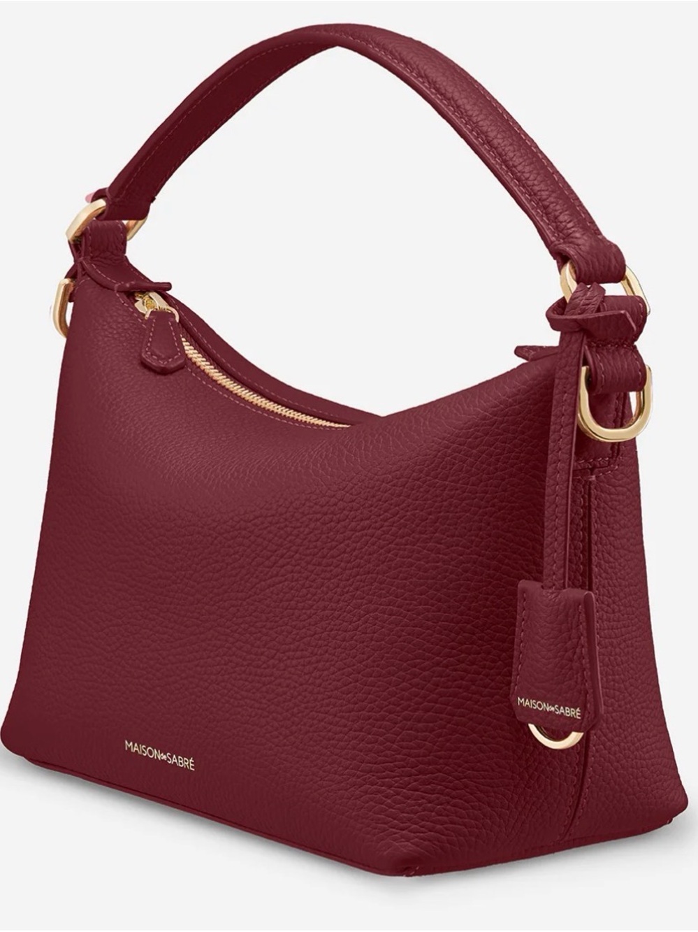 AUTH Maison de Sabre The Small Soft Hobo Plum Red (Wine/Burgundy)